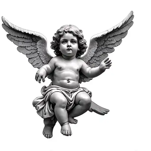 gangster cherub angel tattoo design idea