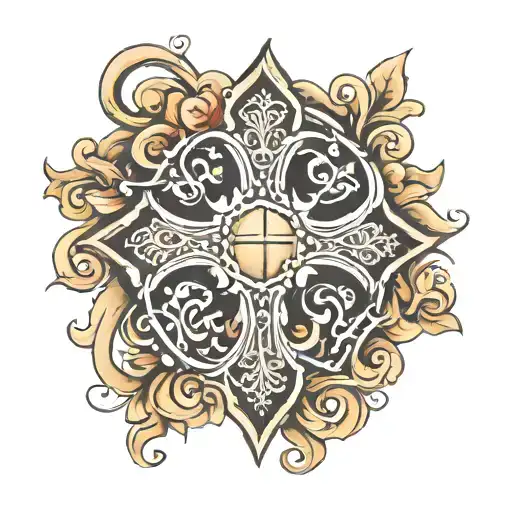 enough cursive word that forms into a cross tattoo design idea