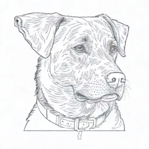 a black labrador retriever tattoo design idea