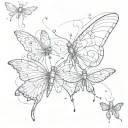butterfly and dragonfly flying tattoo design idea