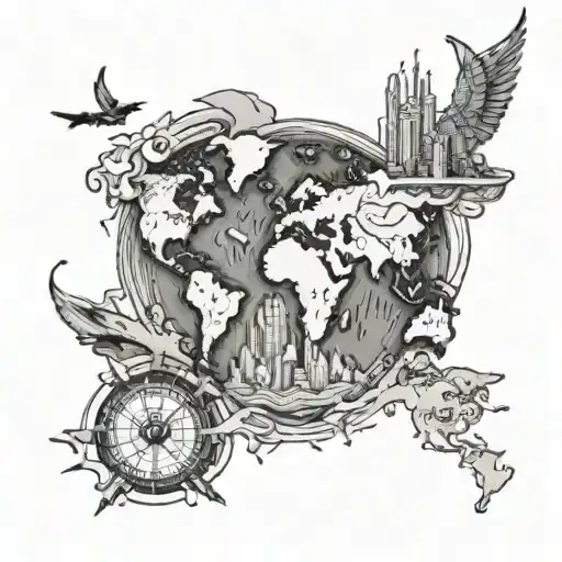 geography tattoo design idea