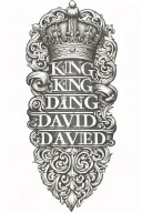 king David name vertical tattoo design idea