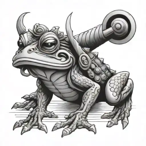 Samurai Frog tattoo design idea