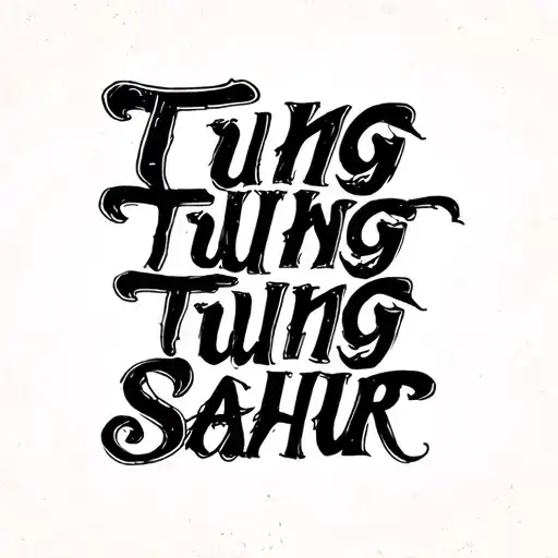 The text "Tung tung tung Sahur" tattoo design idea