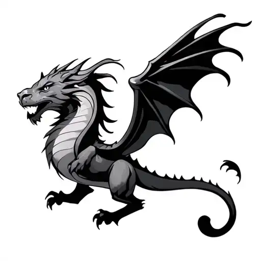 leo zodiac sign dragon flying tattoo design idea
