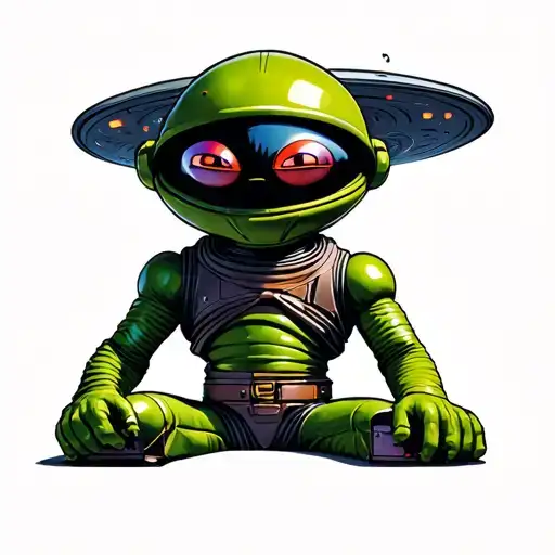 Marvin the Martian In UFO tattoo design idea