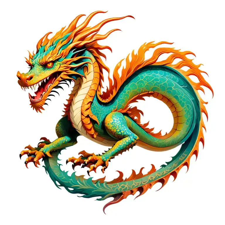 Wood Dragon tattoo design idea