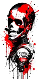 Squaling savage astranaut tattoo design idea