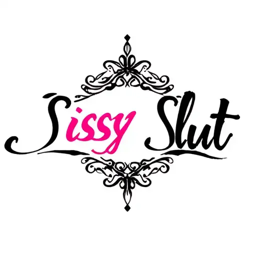 "Sissy Slut" "tribal" "slut" "pinstripes" "color" "femboy" tattoo design idea