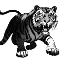 tiger crawling tattoo design idea