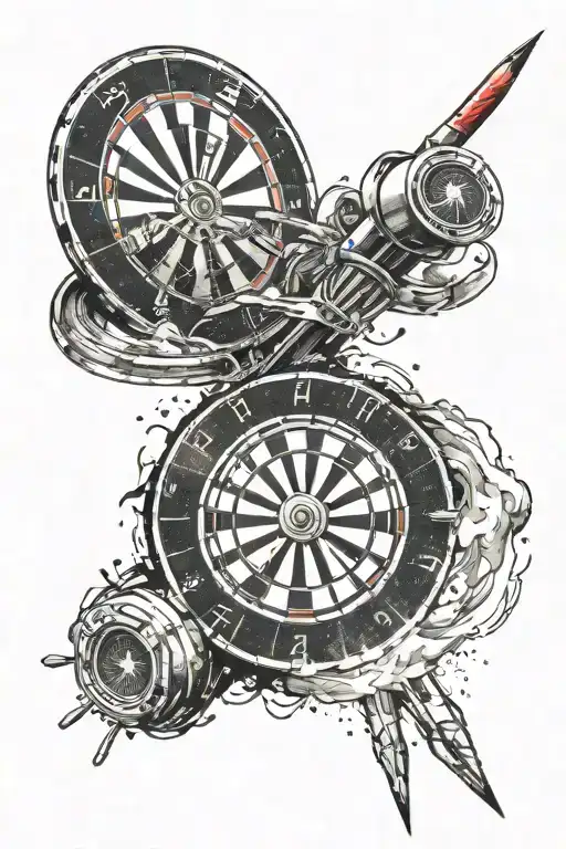 a dart hitting the bullseye tattoo design idea
