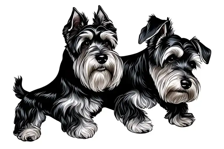 memories of dog schnauzer tattoo design idea