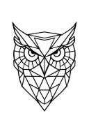 geometric owl head tattoo design idea
