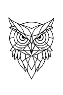 geometric owl head tattoo design idea