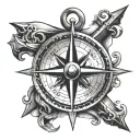 compass anchor cross tattoo design idea