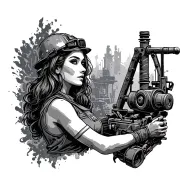 underground mining babe tattoo design idea
