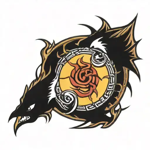Ouroboros dragon circle with a surprise twist tattoo design idea