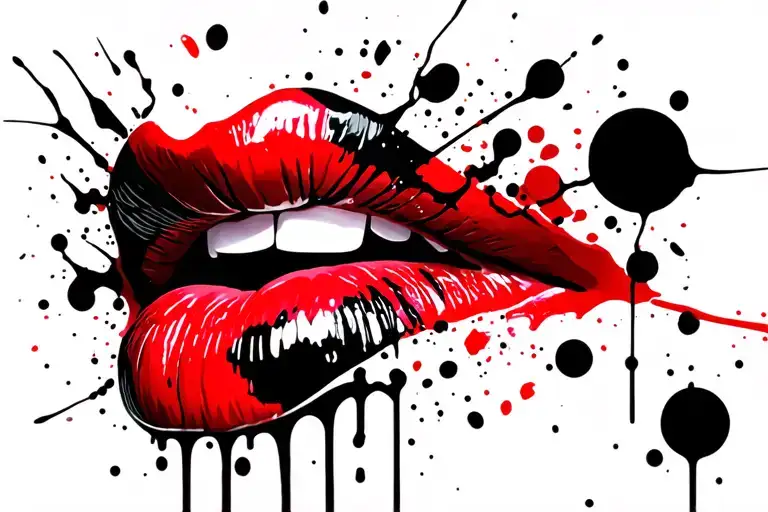 Lip tattoo design idea