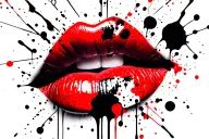 Lip tattoo design idea