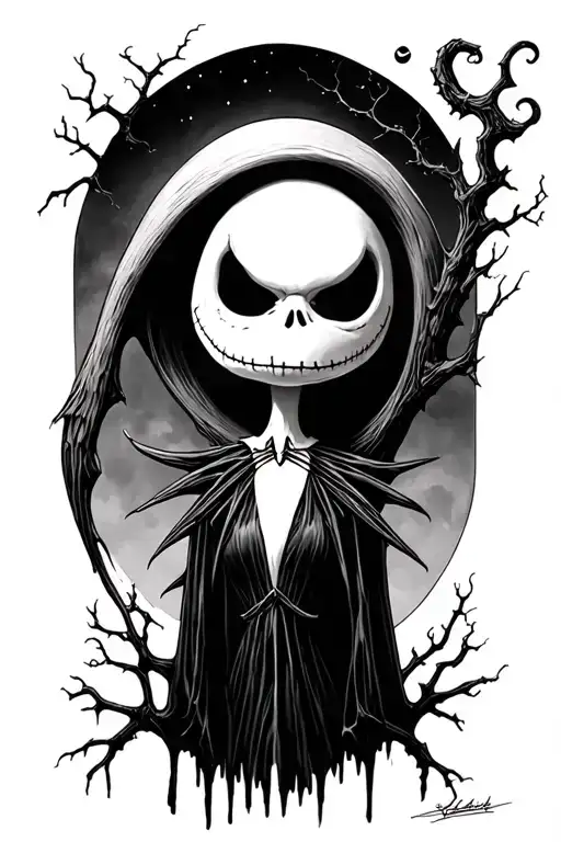 nightmare before Christmas hill tattoo design idea