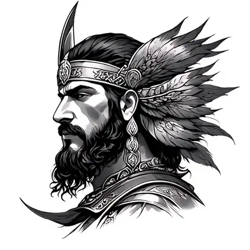 Persian warrior tattoo design idea