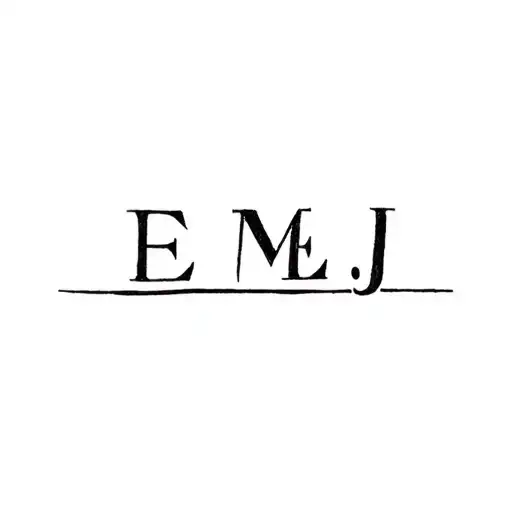 Letters E M E J in one line tattoo tattoo design idea