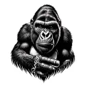 leg sleve that involves lightning, silverback gorilla, texas ranger, fayetteville arkansas, dallas tattoo design idea