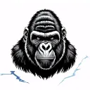 leg sleve that involves lightning, silverback gorilla, texas ranger, fayetteville arkansas, dallas tattoo design idea