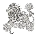 lion dragon trinity tattoo design idea