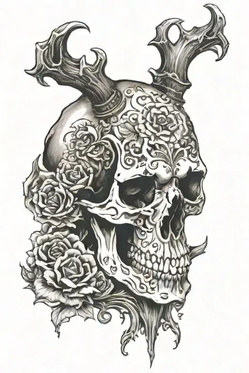 Bear skull tattoo design idea