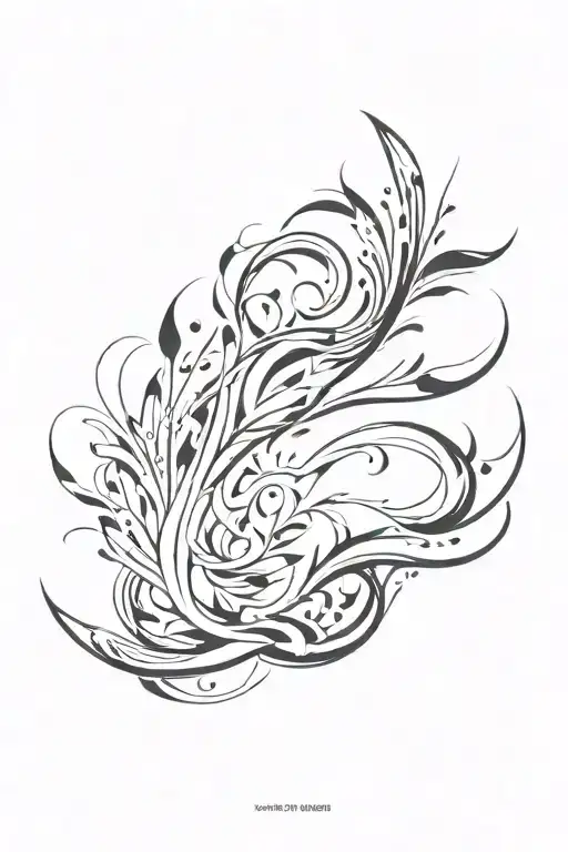 wind blowing tattoo design idea