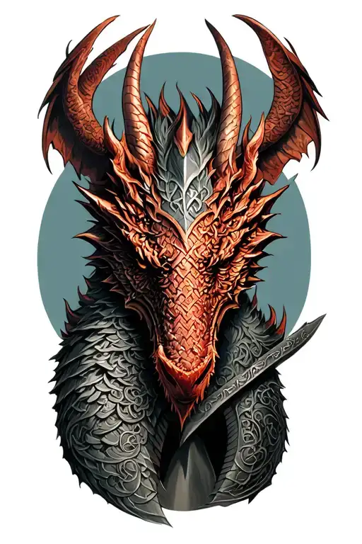 Celtic dragon knight tattoo design idea