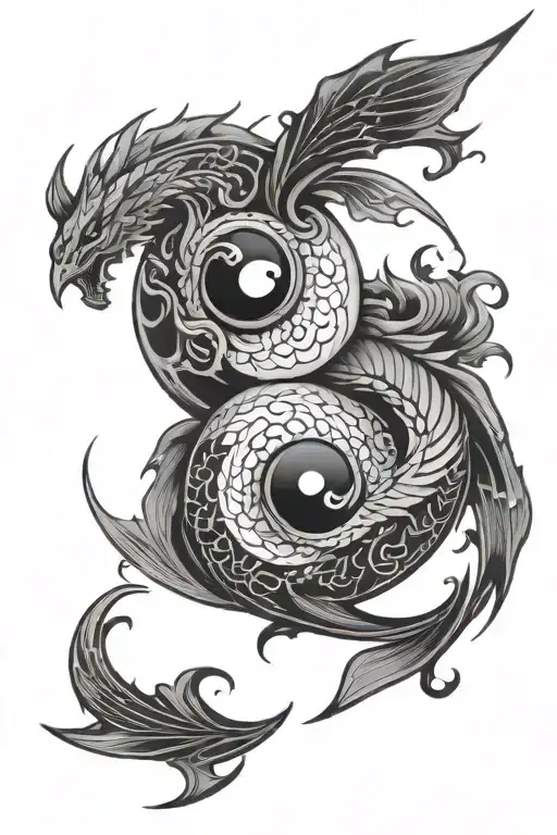fenix sexton yin yang symbol intertwined tattoo design idea