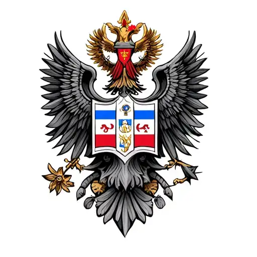 The emblems of Russia and Serbia are tattoo design idea