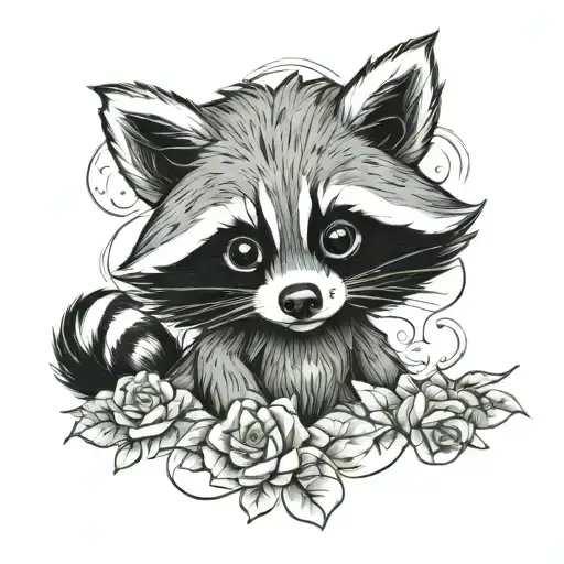 raccoon teddy bear  tattoo design idea