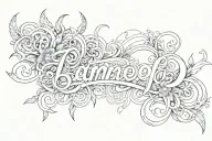 last name written (LARIONOVS) tattoo design idea