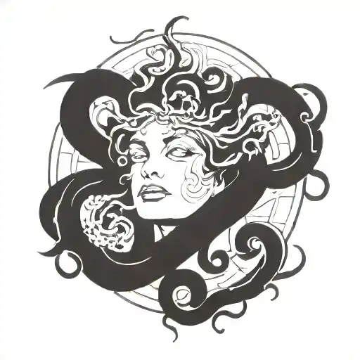 Medusa stone goddess fucking tattoo design idea