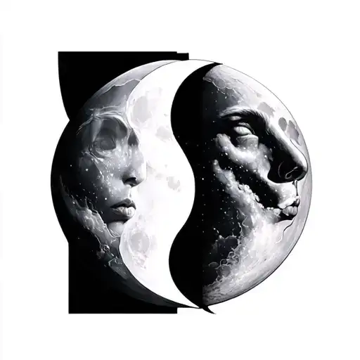 Phases Of Moon Spine tattoo design idea