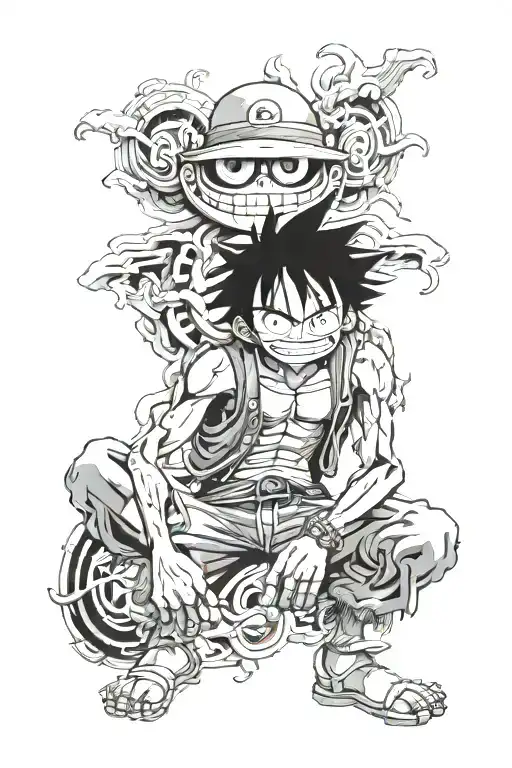 Monkey D Luffy gear 5 tattoo design idea