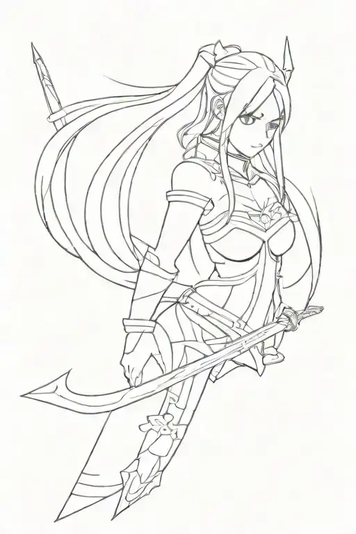 Erza scarlet as norse warrior tattoo design idea
