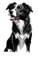 border collie portrait style tattoo tattoo design idea