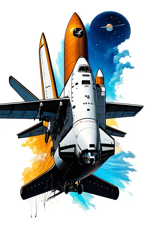 aviation wright flyer space shuttle sleeve tattoo tattoo design idea