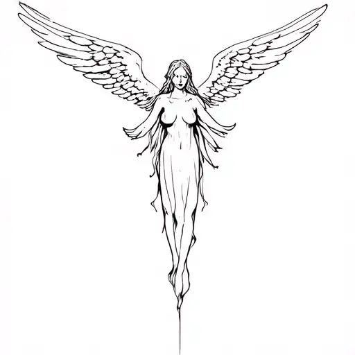 Crying Angel tattoo design idea