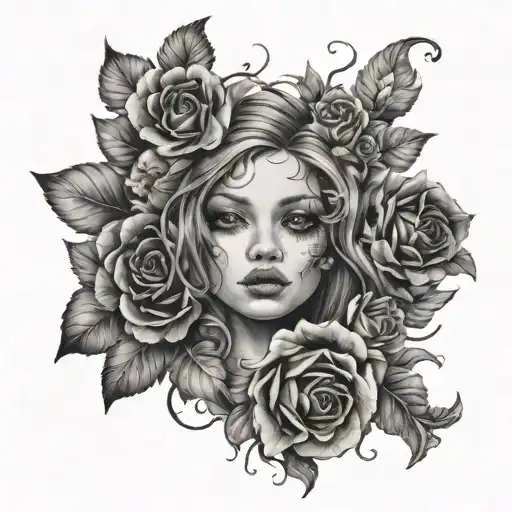 Beautiful disaster feminine tattoo design idea