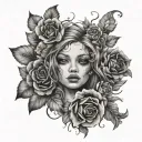 Beautiful disaster feminine tattoo design idea