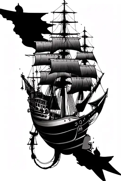 travel themed tattoo featuring nautical elements intertwined tattoo design idea