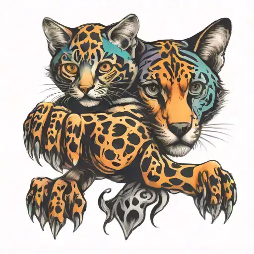 pet paws cute style tattoo design idea