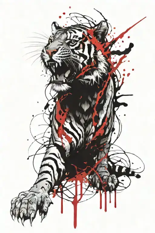 Pectoral Tiger Inspired tattoo design idea
