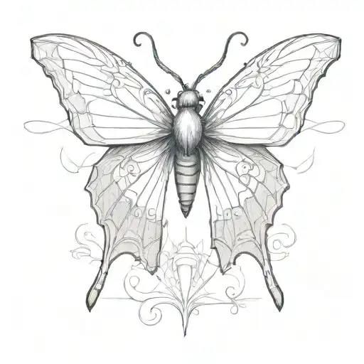 a butterfly hanging upside down like a bat tattoo design idea