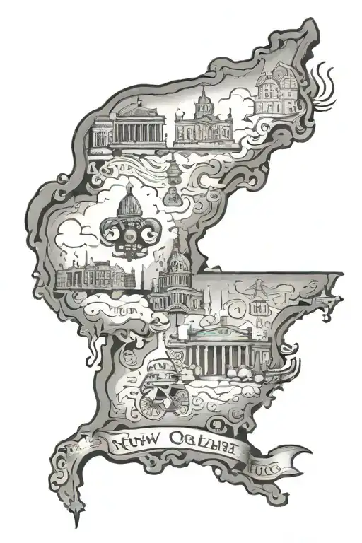 new orleans and houston and dallas and austin texas things tattoo design idea